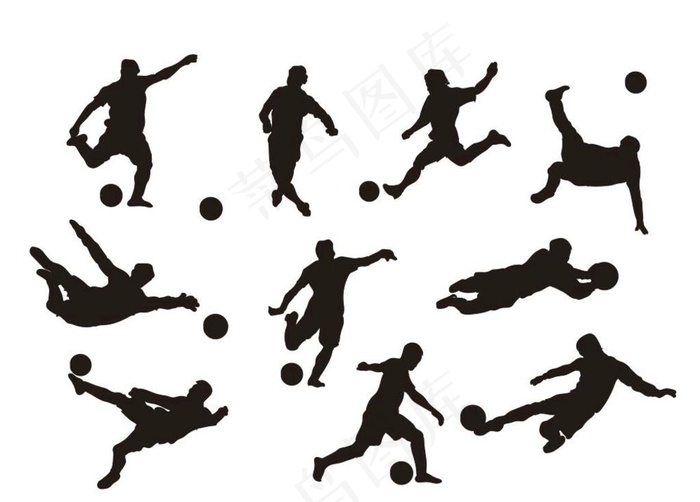 足球剪影图片