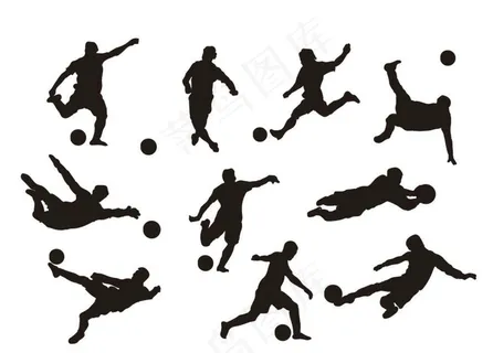 足球剪影图片