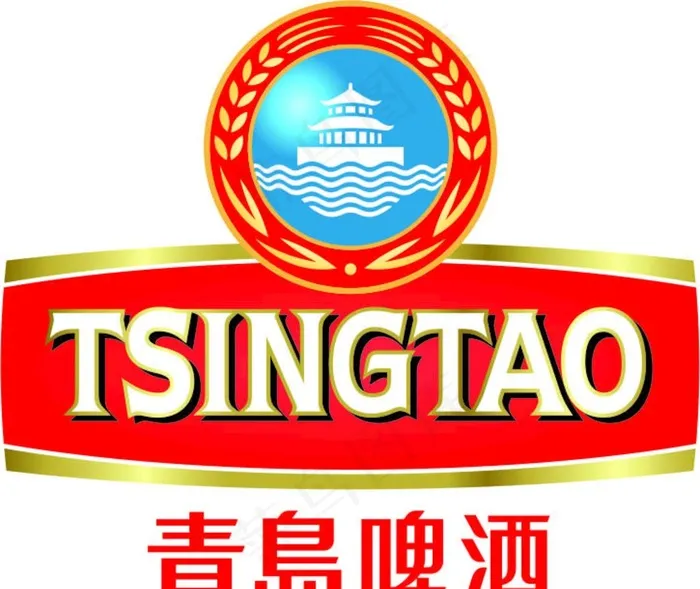 青岛啤酒logo图片cdr矢量模版下载