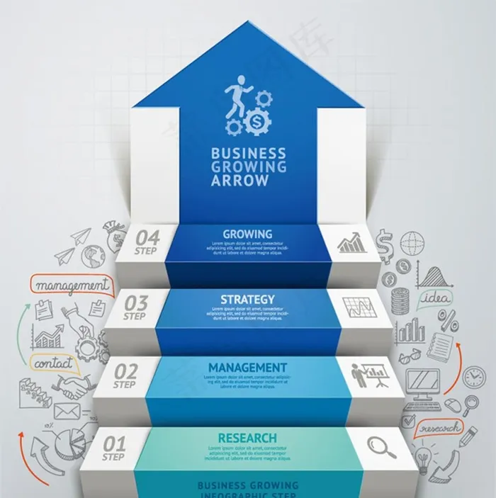 创意阶梯 商务信息图表图片eps,ai矢量模版下载