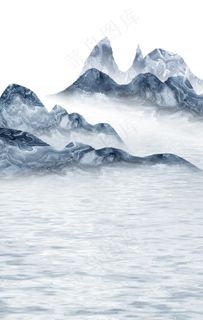 水墨山水玄关意境山装饰画图片