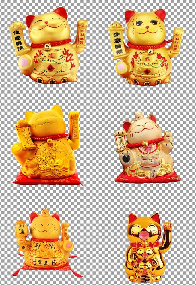 金色招财猫图片