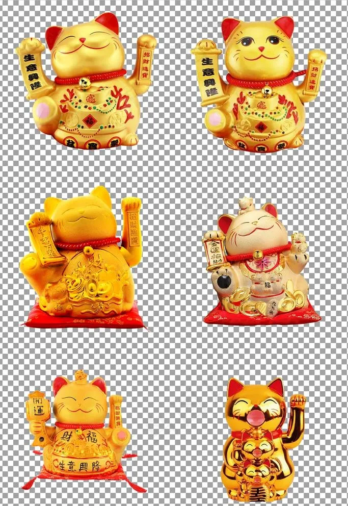 金色招财猫图片