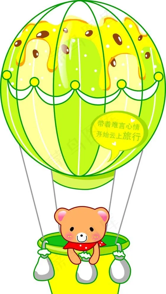 热气球 小熊14图片cdr矢量模版下载