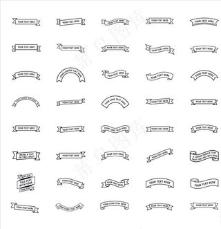 横幅飘带模板图片