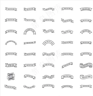 横幅飘带模板图片