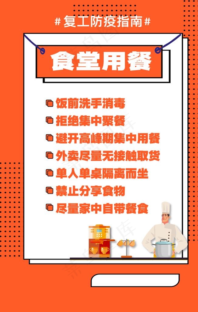 复工防疫指南 食堂文化图片psd模版下载