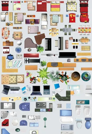 彩色平面图图片