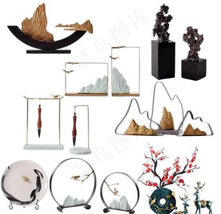 现代中式禅意软装饰品摆件图片