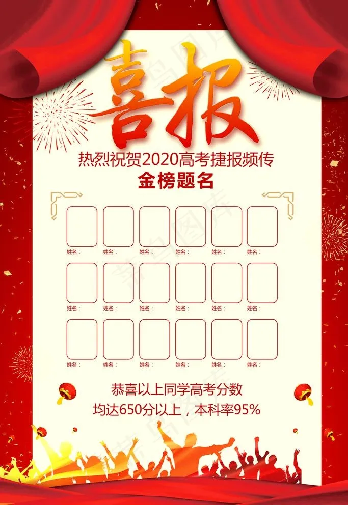 喜报图片(3543X5315(DPI:150))psd模版下载