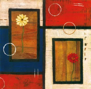 抽象手绘油画花朵装饰画图片