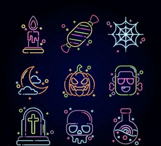 拼色万圣节元素图片