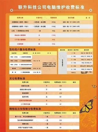 收费标准图片