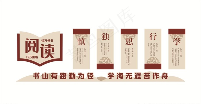 阅读文化墙图片cdr矢量模版下载