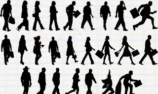 跑步走路人物剪影图片