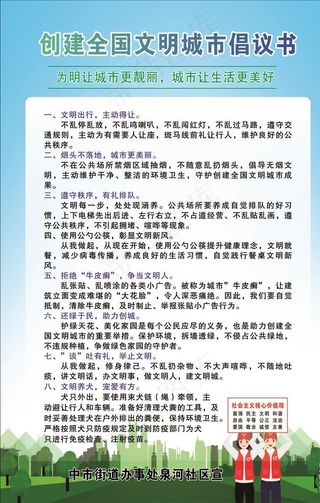 创建全国文明城市倡议书 文明出图片