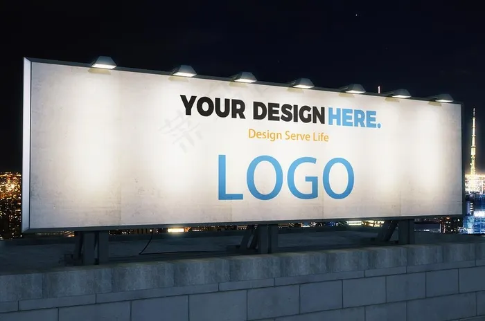 户外展板样机图片psd模版下载