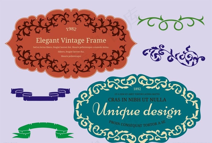 复古标签标贴图片