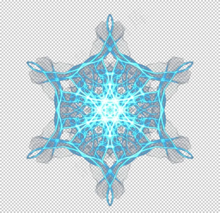 蓝色炫光雪花装饰元素图片