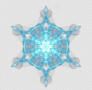 蓝色炫光雪花装饰元素图片