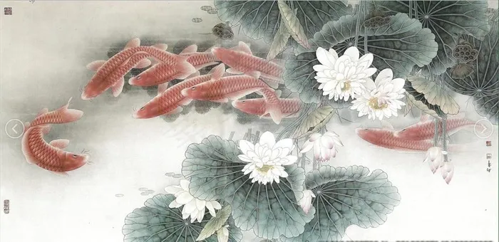 锦鲤图片(3839X1978(DPI:75))psd模版下载