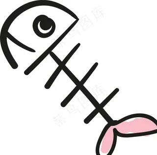 卡通鱼骨头图片