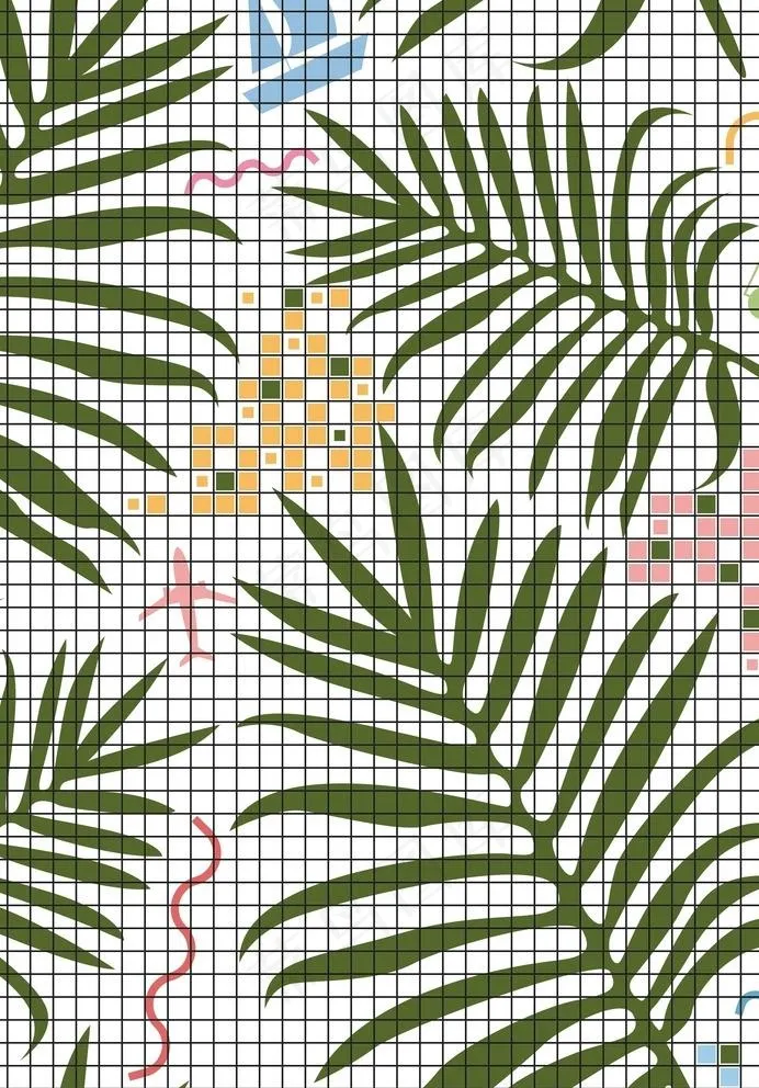 植物花卉叶子无缝背景底纹图片ai矢量模版下载