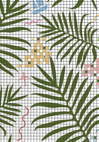 植物花卉叶子无缝背景底纹图片