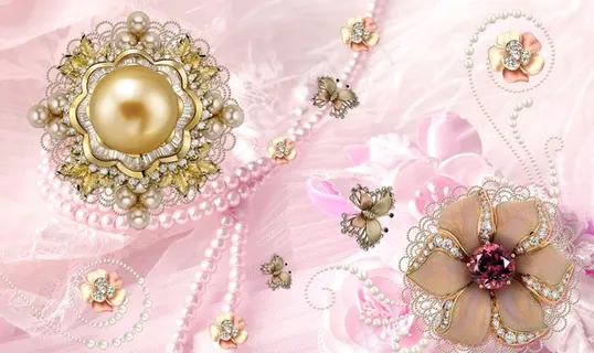 珠宝花卉背景墙图片