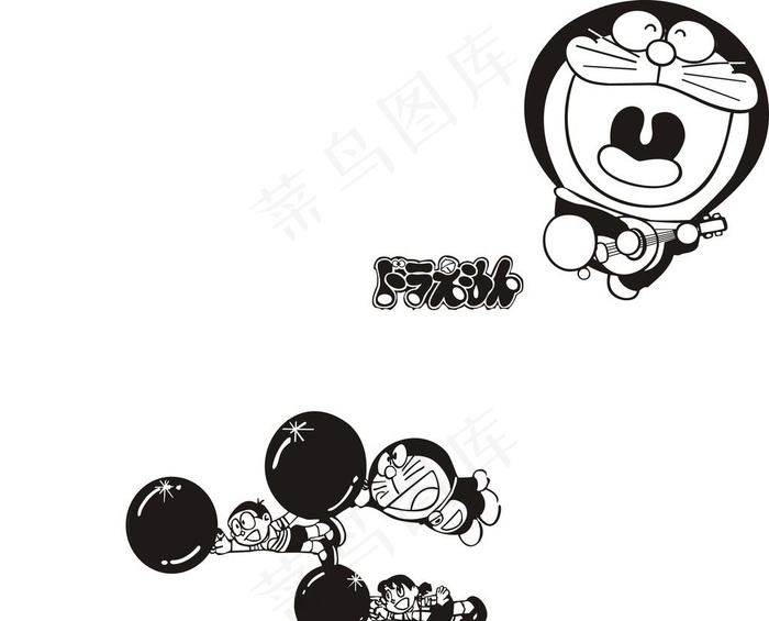 动画素描多啦A梦图片