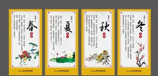春夏秋冬养生展板图片
