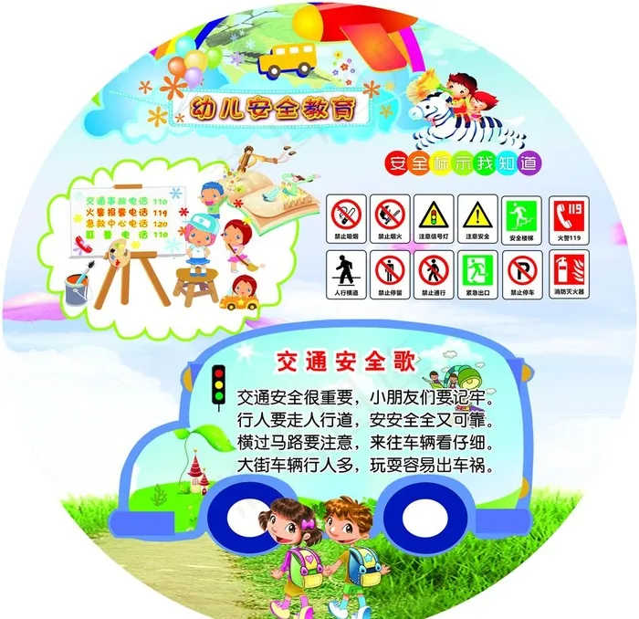 幼儿园安全知识图片(3827X3827(DPI:120))psd模版下载