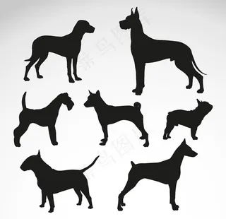 狗剪影图片
