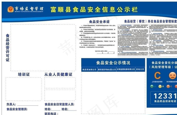 食品安全信息公示栏图片cdr矢量模版下载