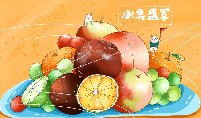 夏季卡通水果插画图片