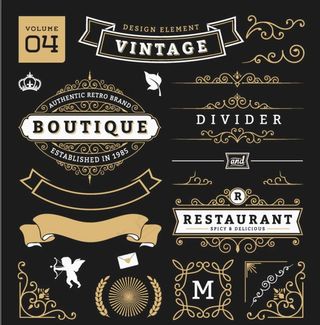 金色复古标签图片