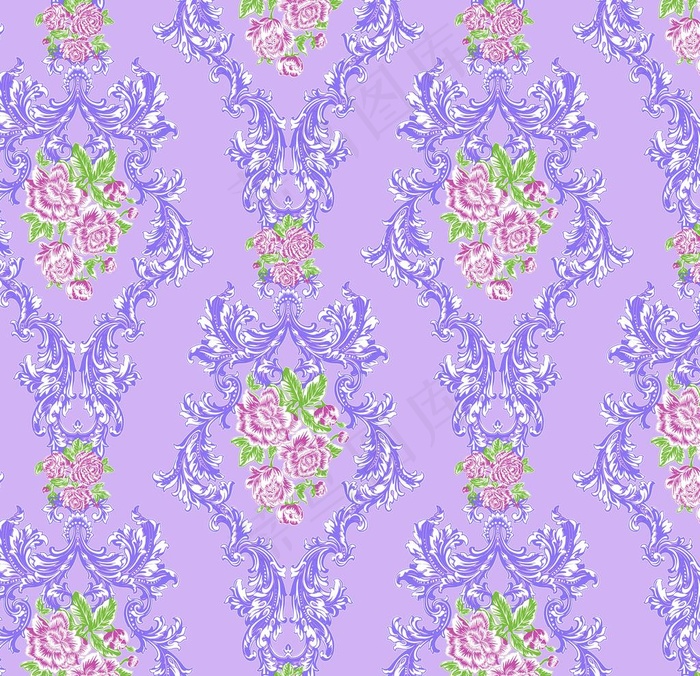 壁纸 壁布 墙纸 墙布 花型图片(28500X6000(DPI:254))psd模版下载