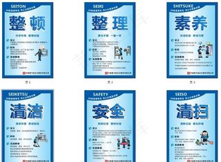 企业 6S 展板 写真 蓝色图片