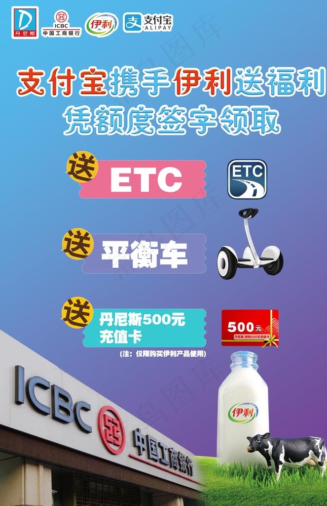 支付宝工行合作图片(6732X9922(DPI:300))psd模版下载