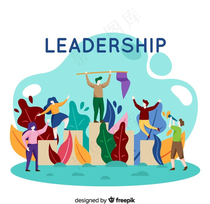 抽象领导团队人物矢量素材图片
