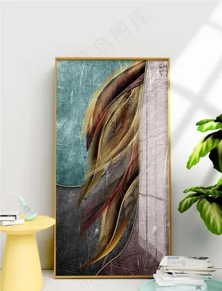 手绘羽毛艺术装饰画图片