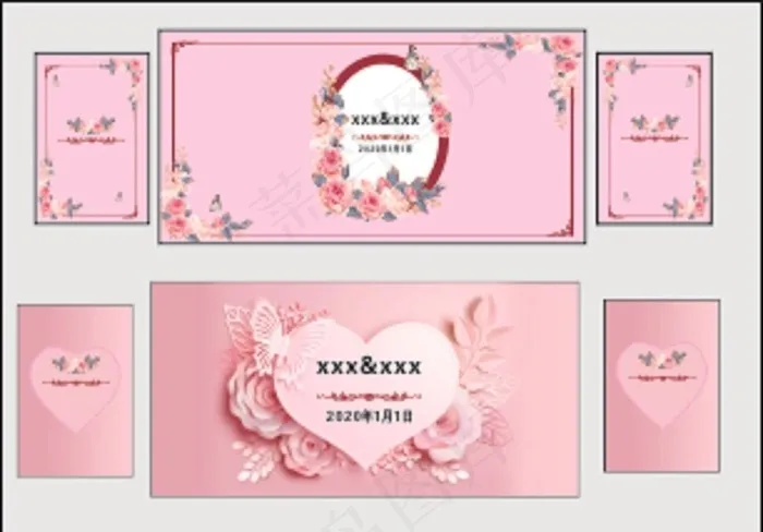 粉色婚礼 背景图图片cdr矢量模版下载