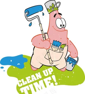 派大星刷漆图片