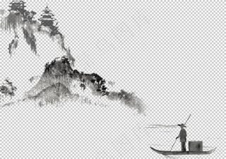 古风水墨画山水图片