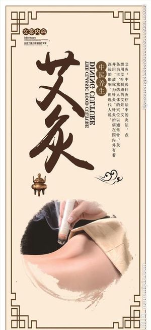 艾灸中医养生展架设计图片