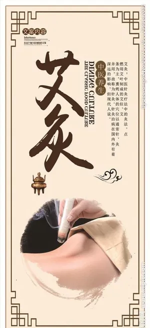 艾灸中医养生展架设计图片