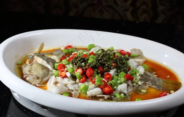 鲜花椒葱油淋多宝鱼图片