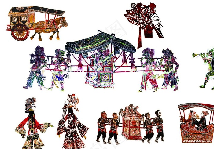 中式皮影素材图片