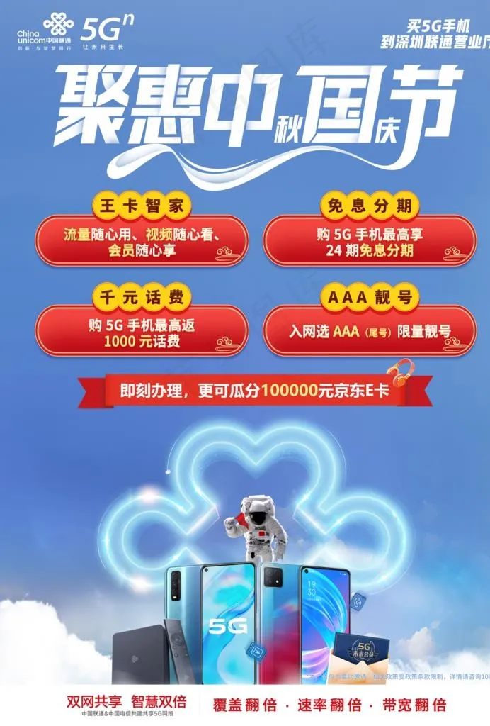 联通5G 海报 单页 展架图片(2480X3508(DPI:300))psd模版下载