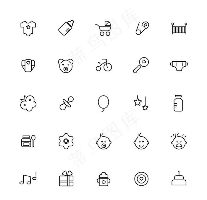 宝宝图标图片ai矢量模版下载